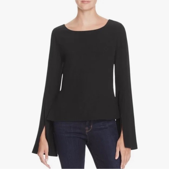 Ramy Brook Black Paloma Bell Sleeve Blouse Size M - Picture 1 of 11
